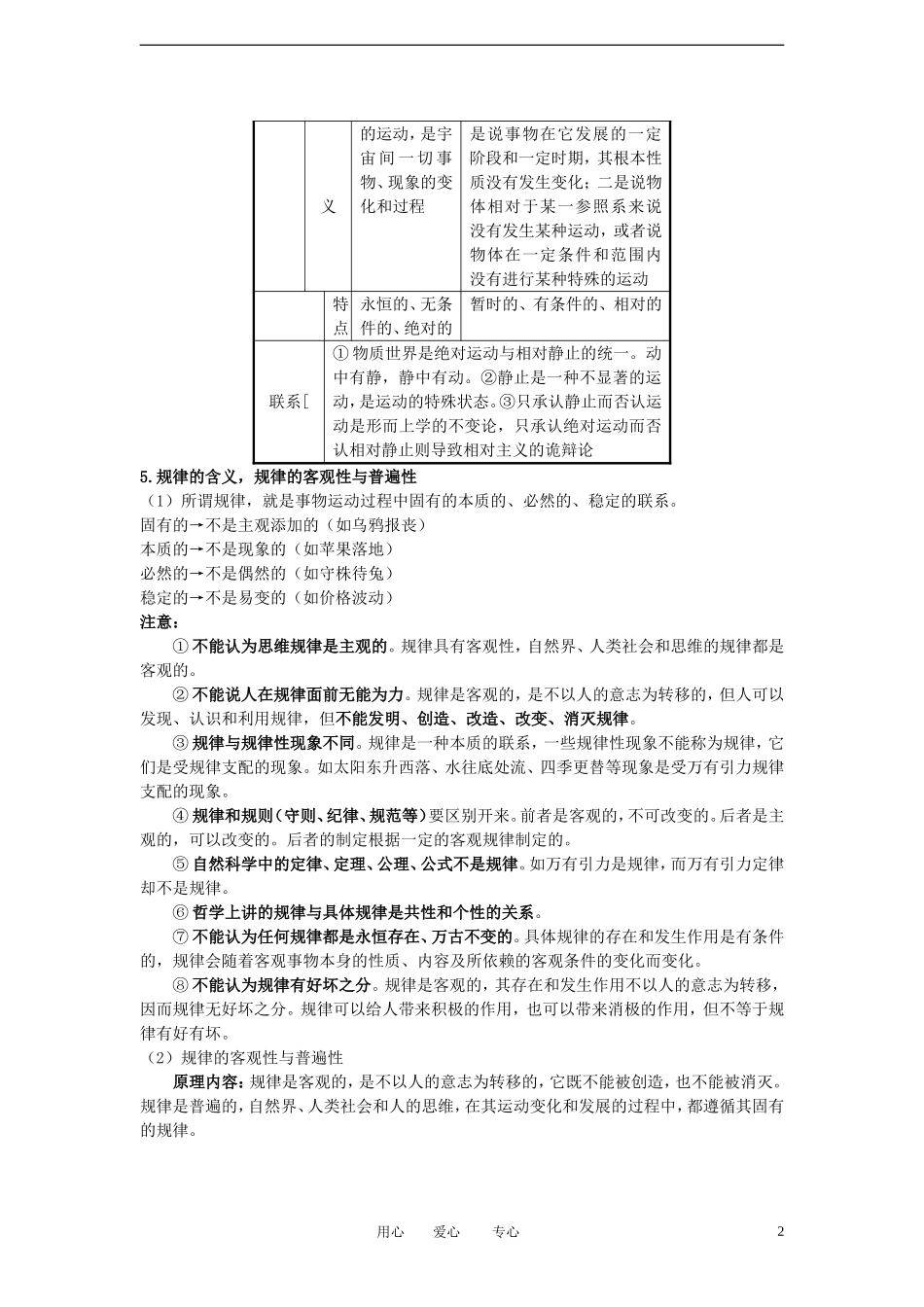 陕西省汉中市陕飞二中2012届高中政治一轮复习讲义 第4课 探究世界的本质 新人教版必修4_第2页