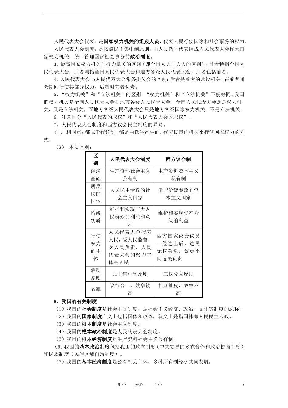 陕西省汉中市陕飞二中2012届高中政治一轮复习讲义 第5课 我国的人民代表大会制度 新人教版必修2_第2页