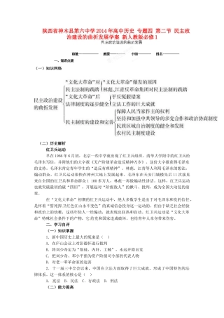 陕西省神木县第六中学2014年高中历史 专题四 第二节 民主政治建设的曲折发展学案 新人教版必修1