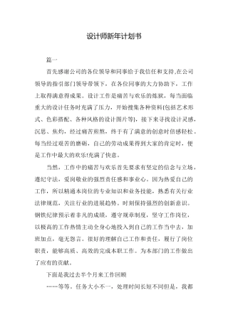 设计师新年计划书