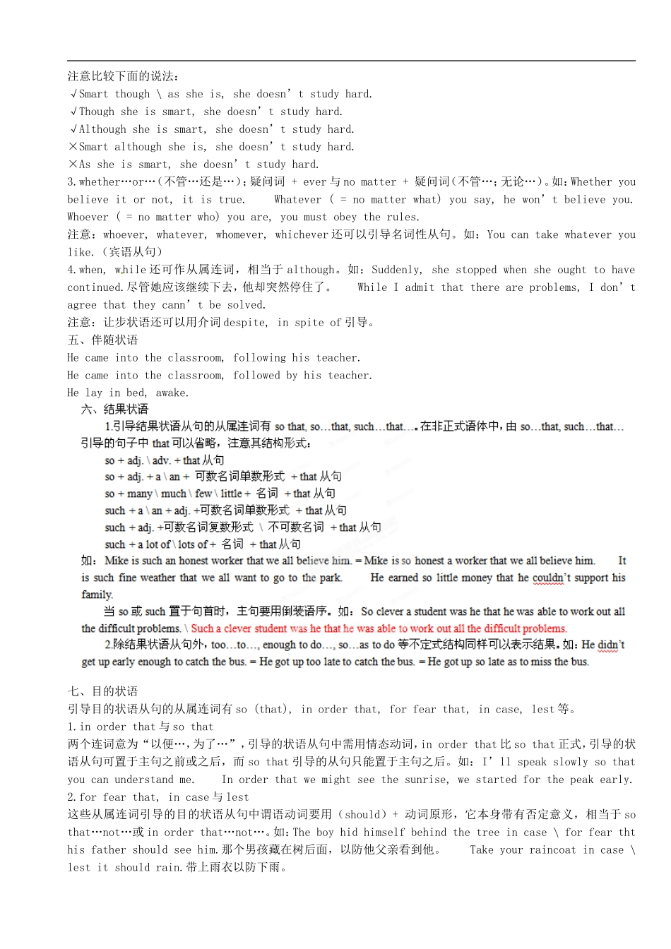 陕西省兴平市秦岭中学2014届高考英语专题复习 状语从句学案_第3页