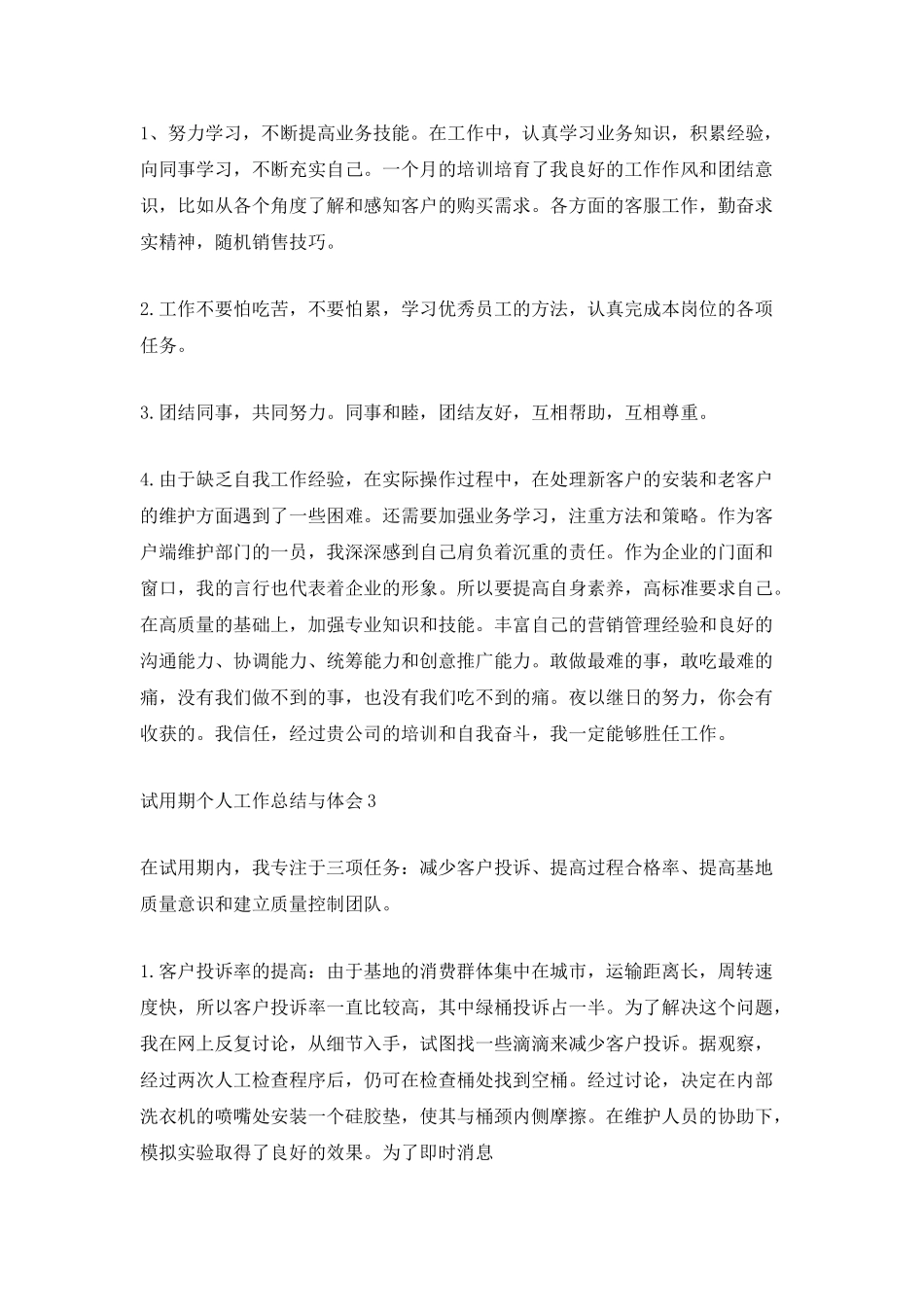 试用期个人工作总结与体会_第2页