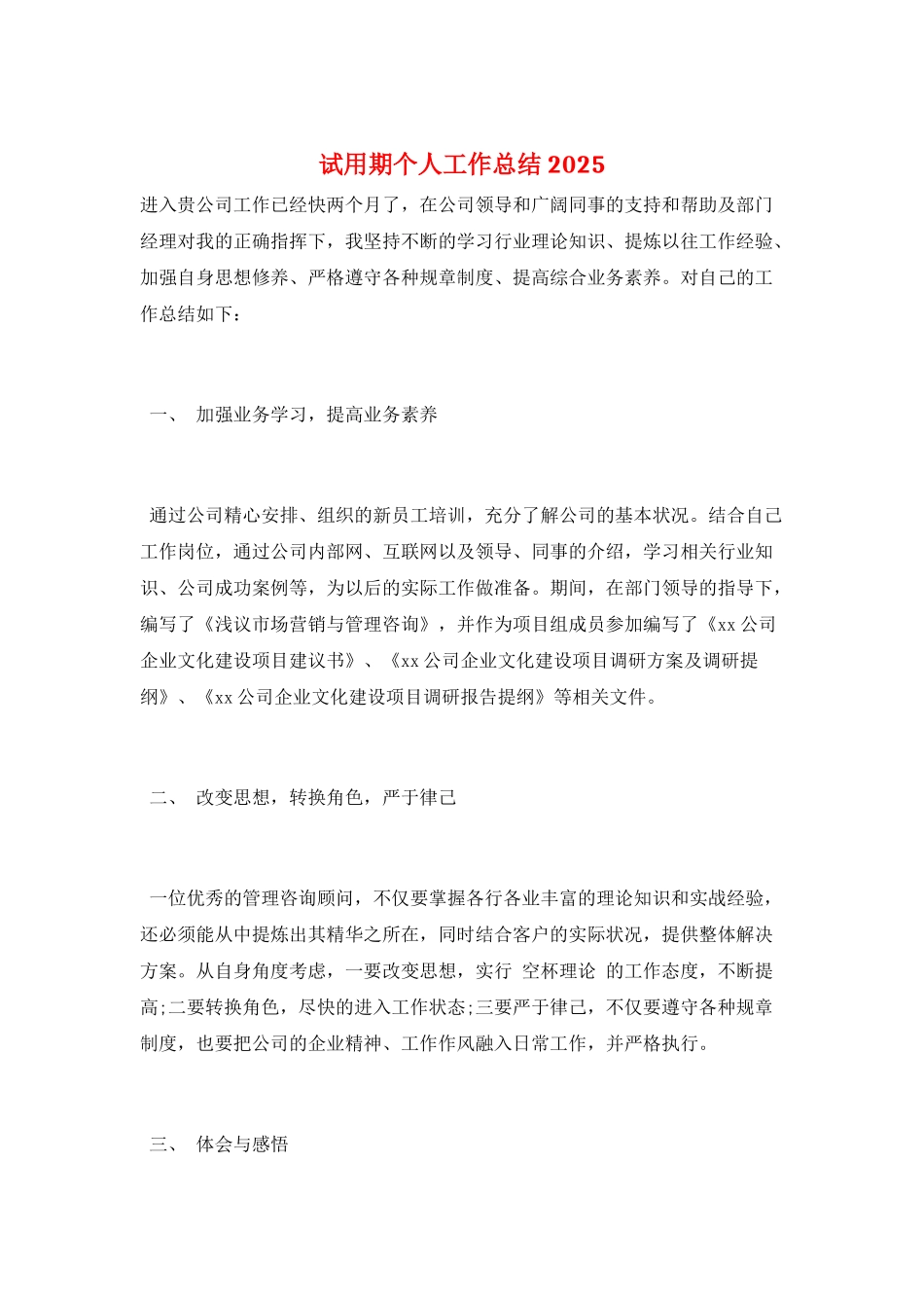 试用期个人工作总结2025_第1页