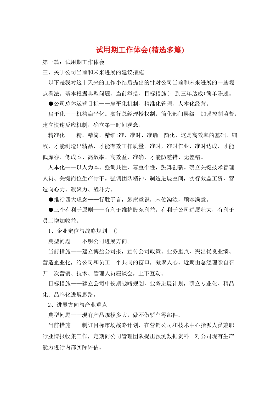 试用期工作体会_第1页