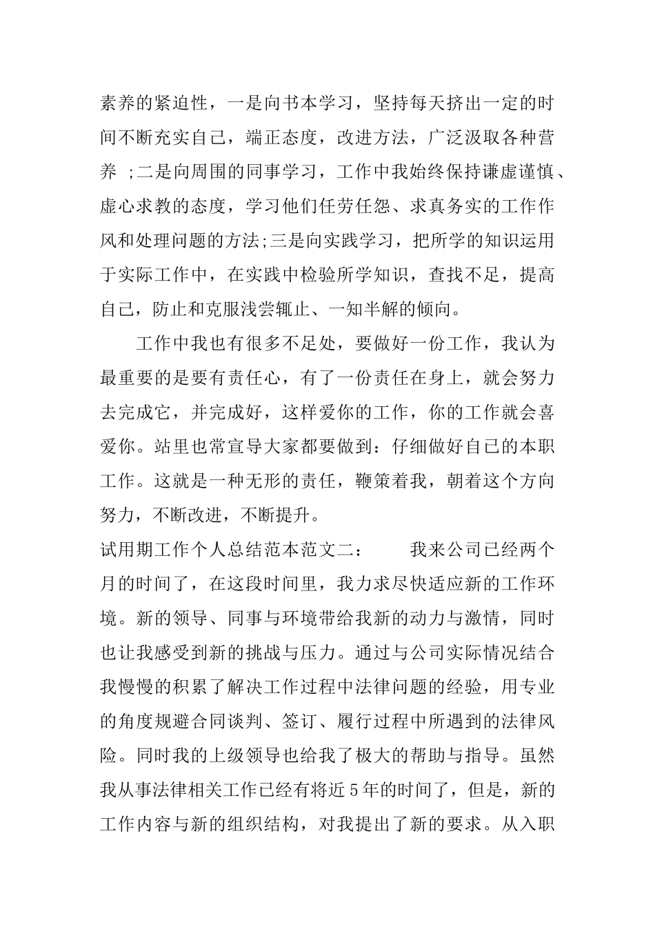 试用期工作个人总结范本_第2页