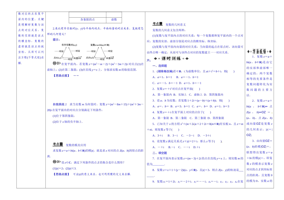 陕西省兴平市秦岭中学高中数学 复数的有关概念学案 北师大版选修2-2_第2页