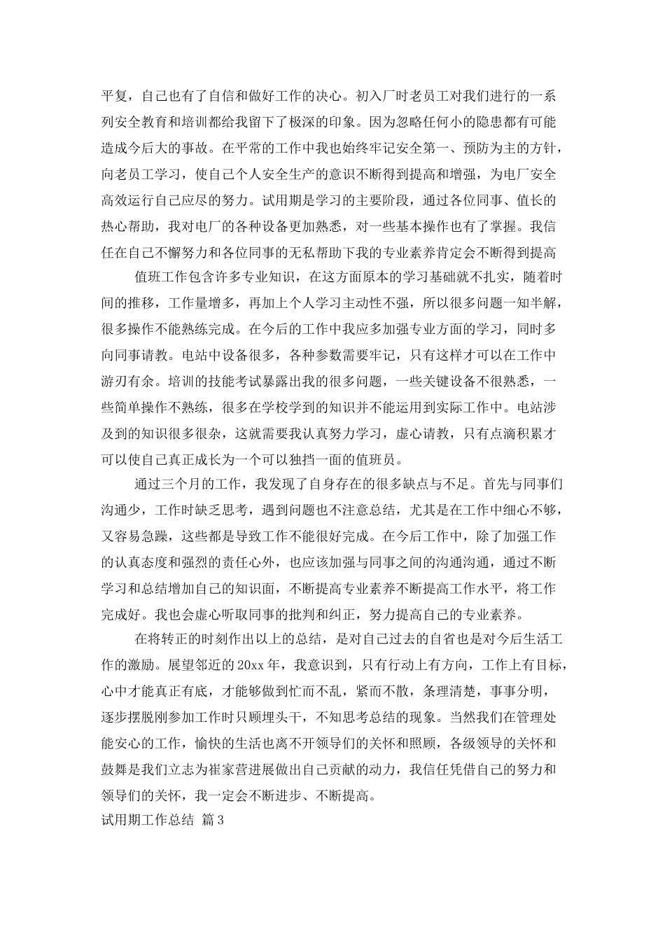 试用期工作总结模板汇总六篇_第3页