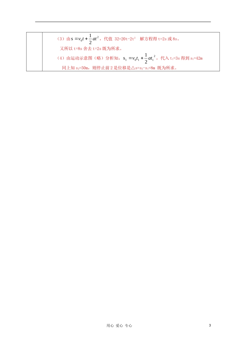 陕西省兴平市秦岭中学高中物理《23 匀变速直线运动的规律》学案_第3页