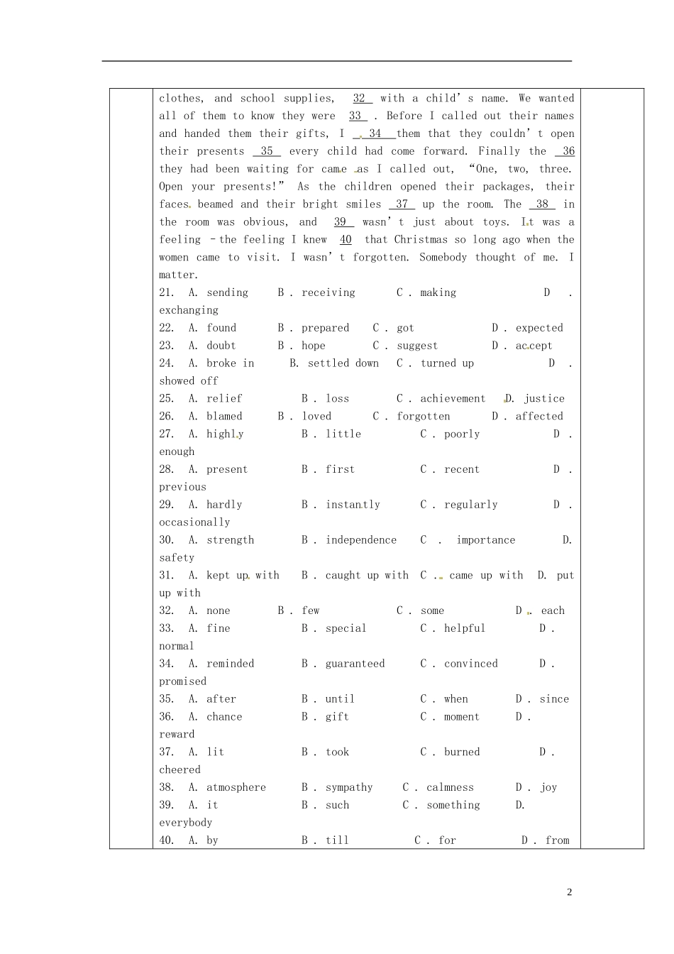 陕西省西安交大阳光中学高中英语 Unit 5 Canada“The True North”Revision导学案（学生版）新人教版必修3_第2页
