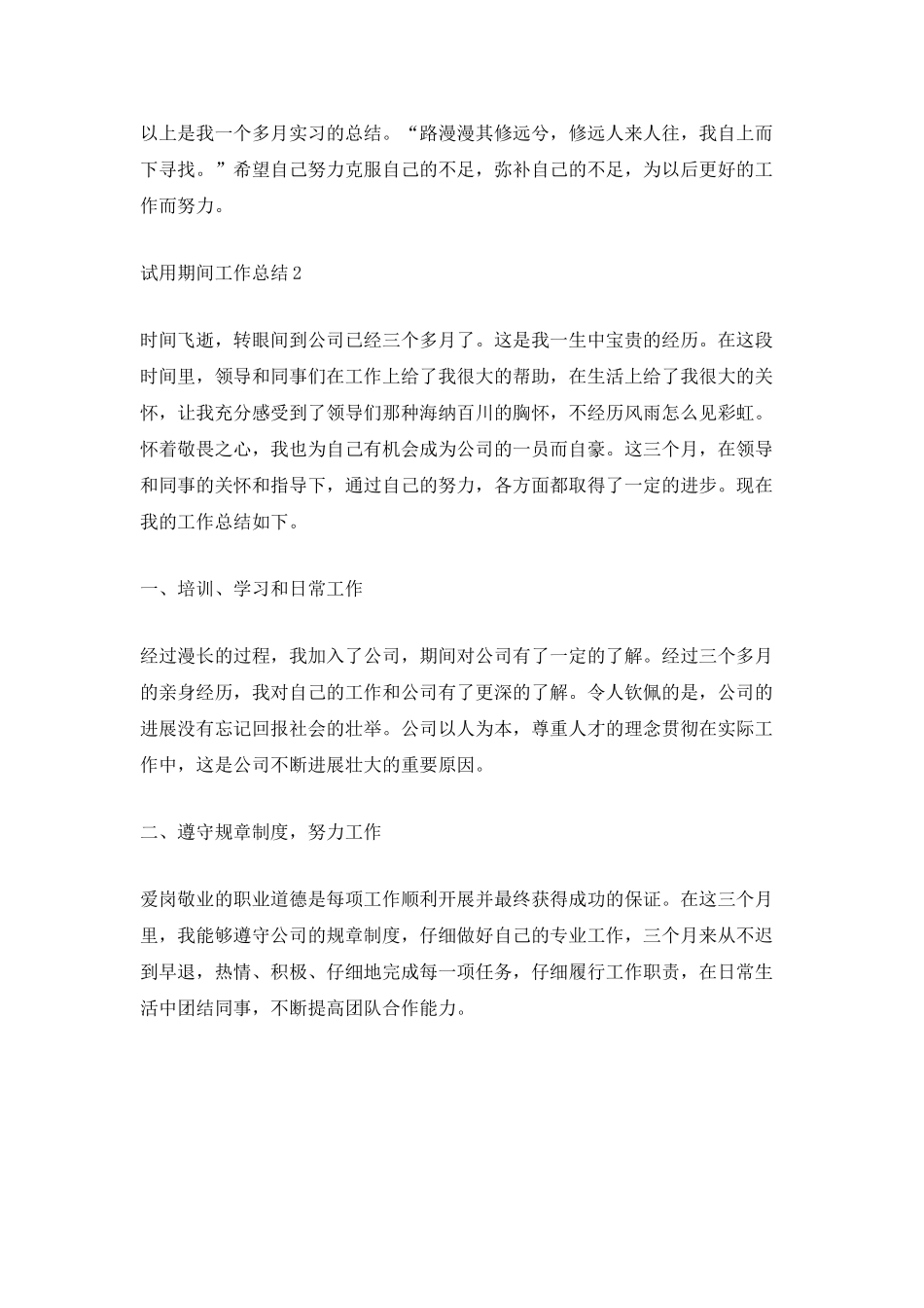 试用期间工作总结_第3页