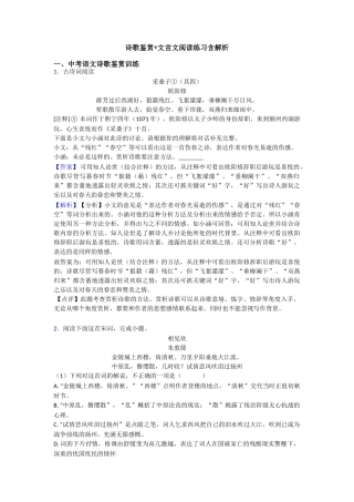诗歌鉴赏+文言文阅读练习含解析