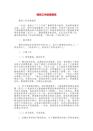 课改工作自查报告