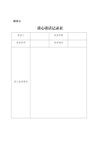 谈心谈话记录