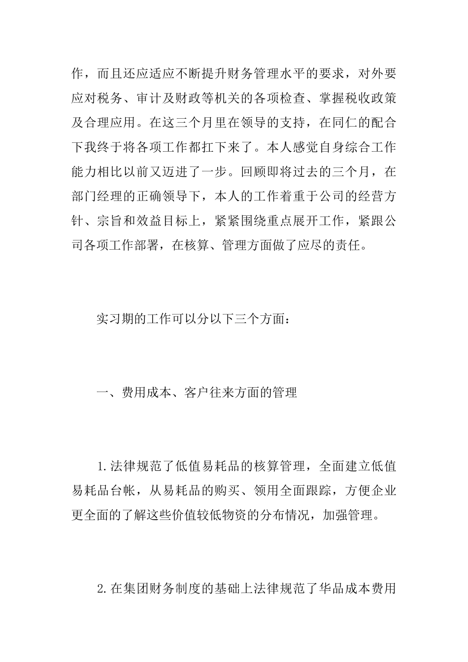 财务人员试用期个人总结报告_第2页