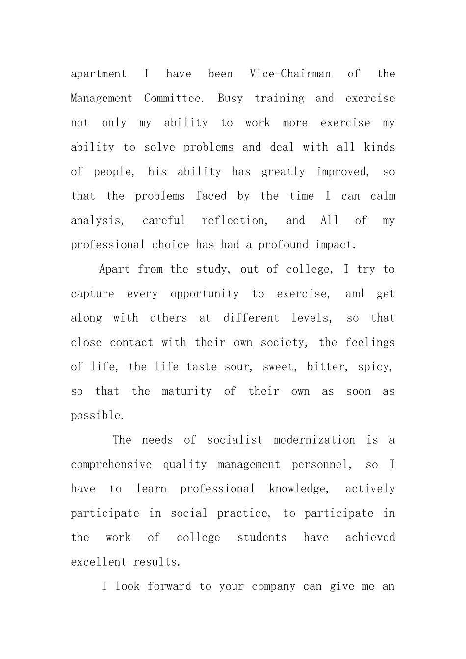 财务人员英文的自荐信_第2页