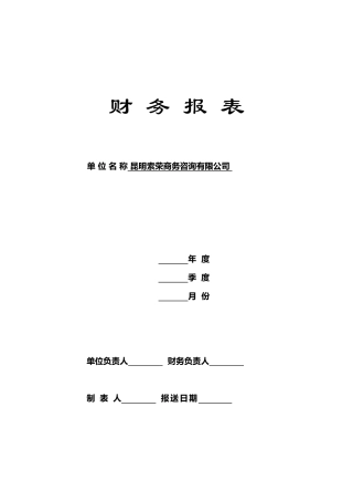 财务报表封皮