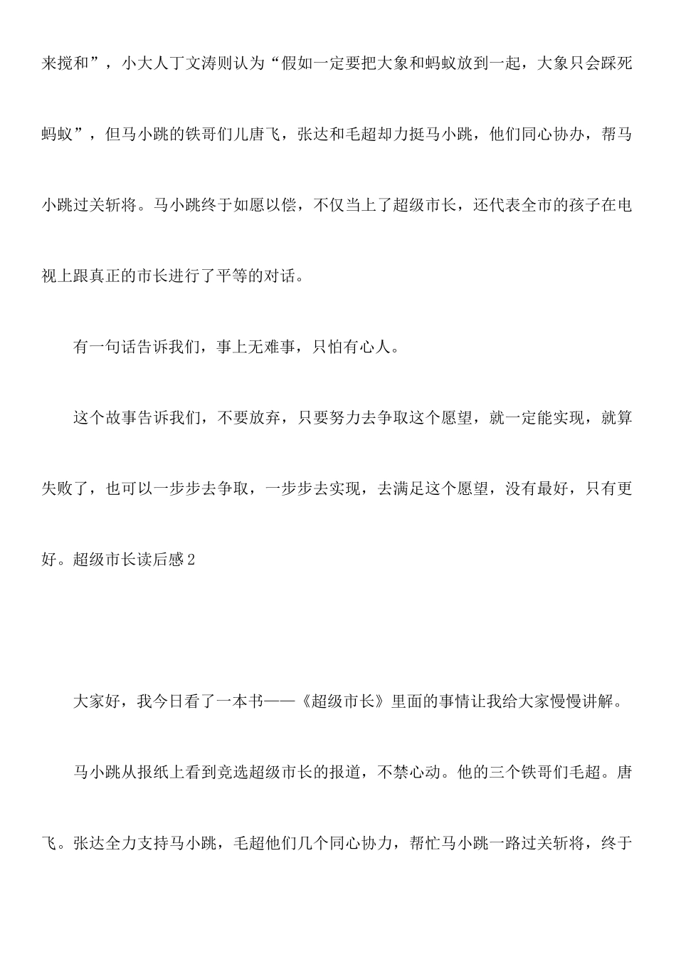 超级市长读后感_第2页