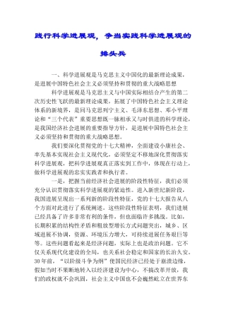 践行科学发展观争当实践科学发展观的排头兵