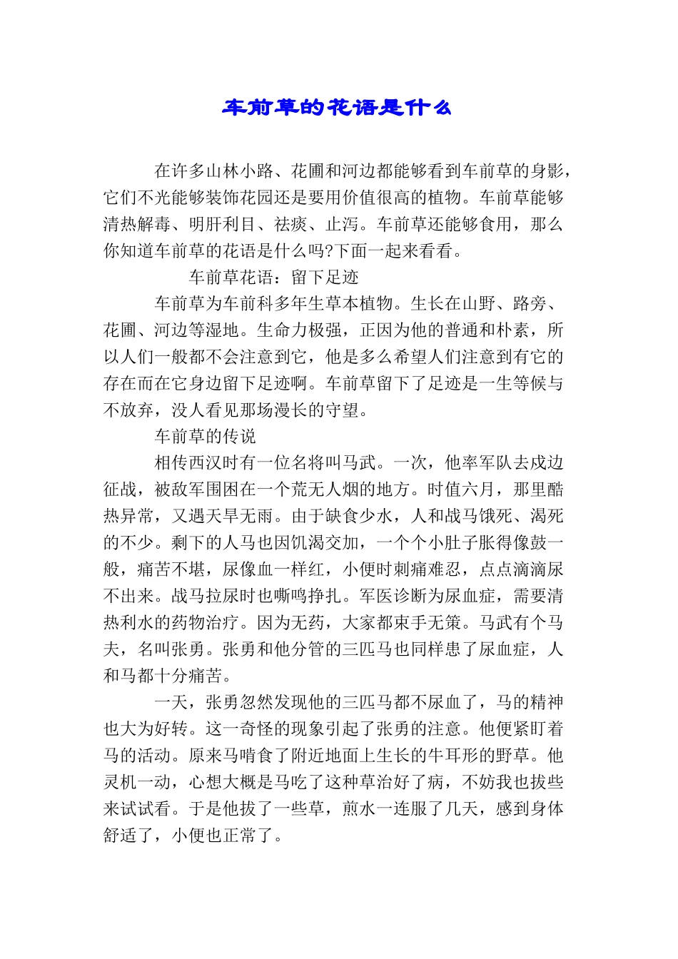 车前草的花语是什么_第1页