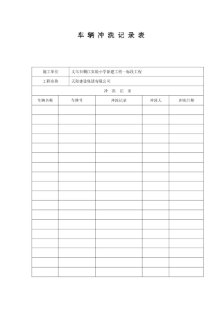 车辆冲洗记录表
