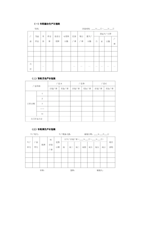 车间生产计划单
