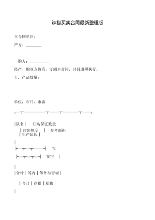 辣椒买卖合同最新整理版