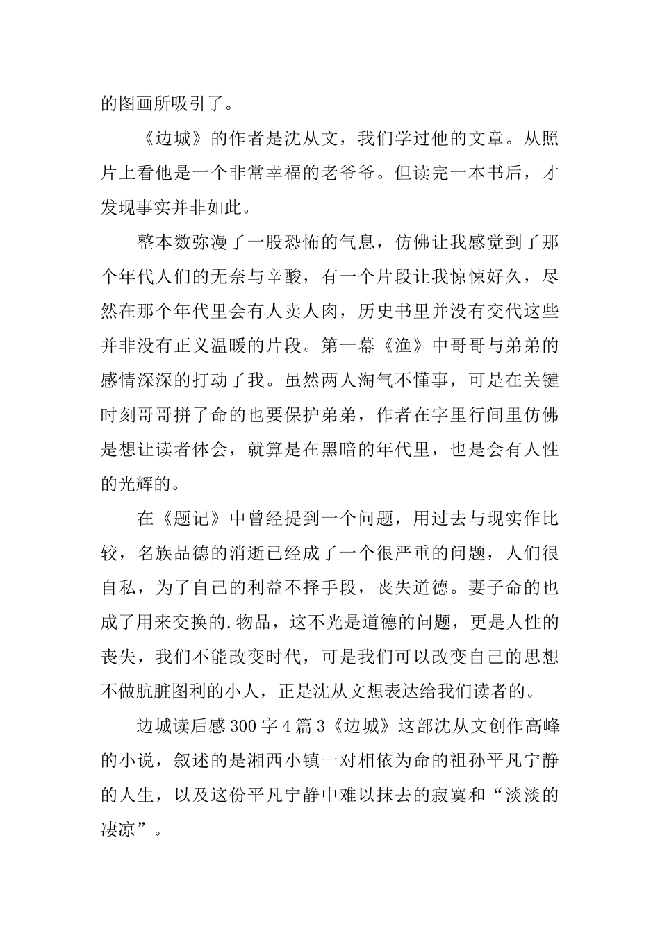 边城读后感300字_第2页