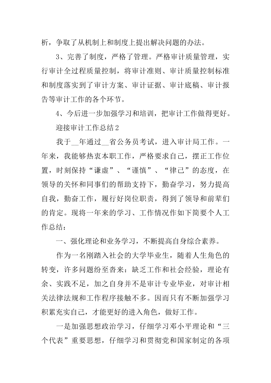 迎接审计工作总结_第3页