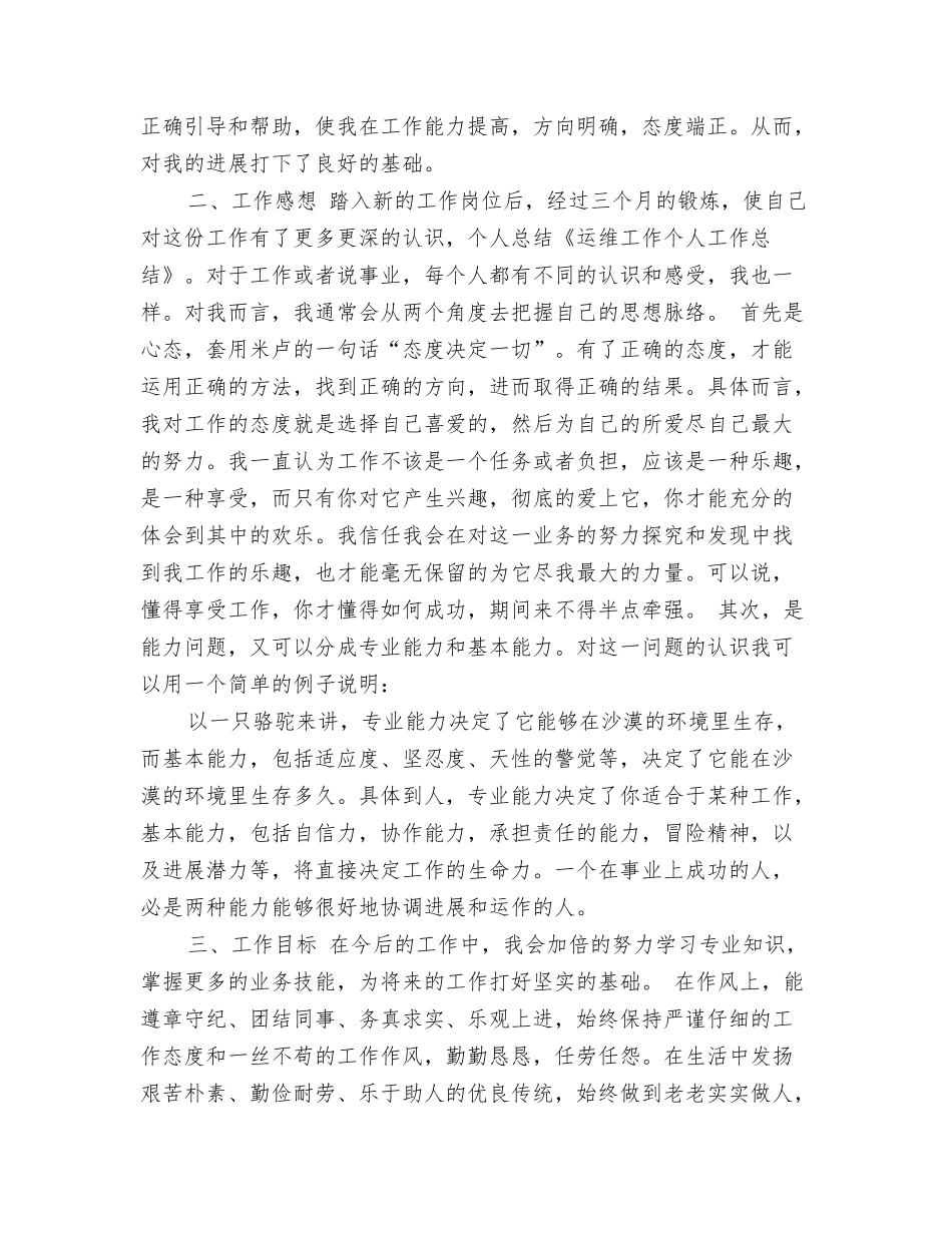 运维工作个人工作总结_第2页