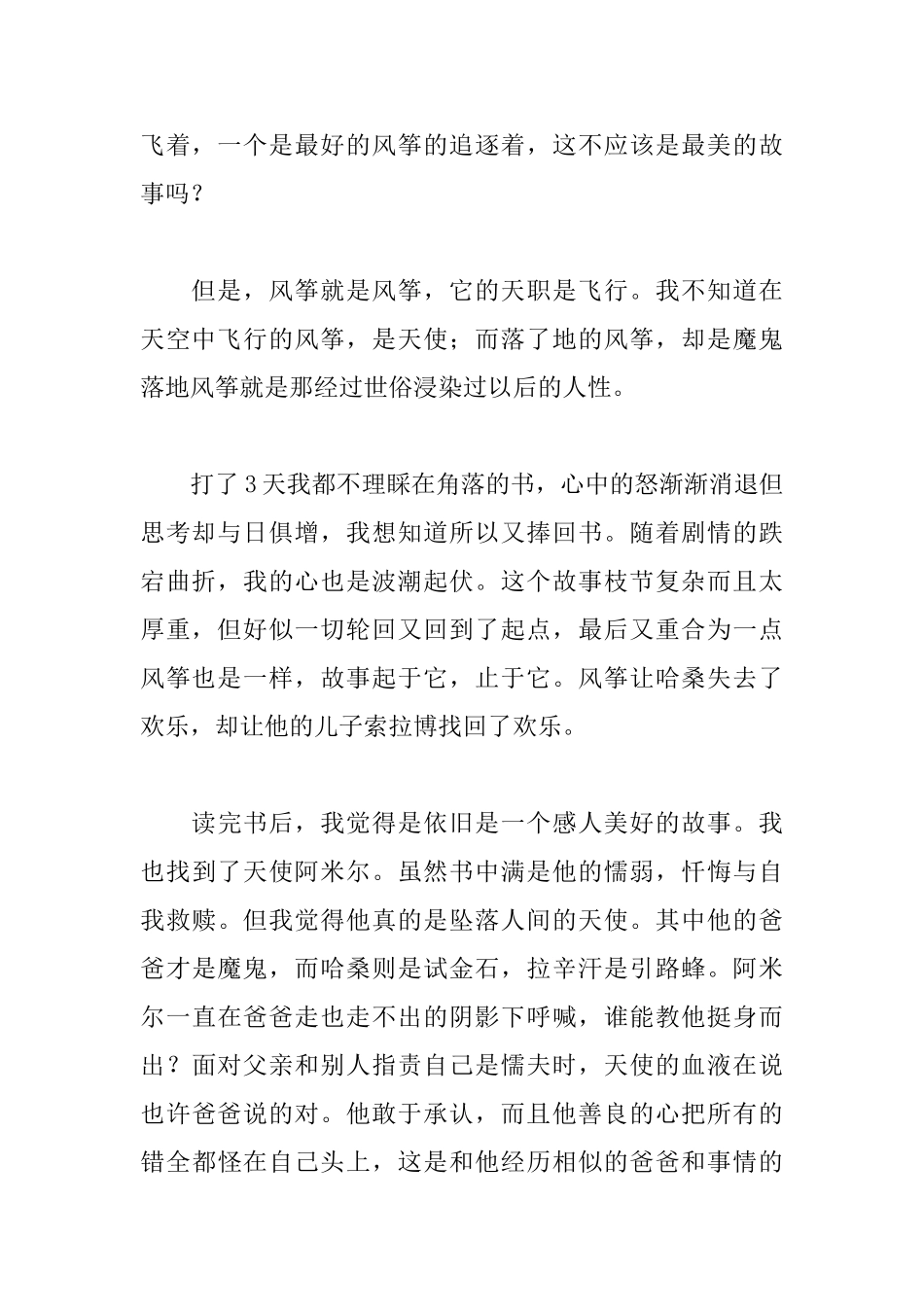 追风筝的人读后感10篇_第2页