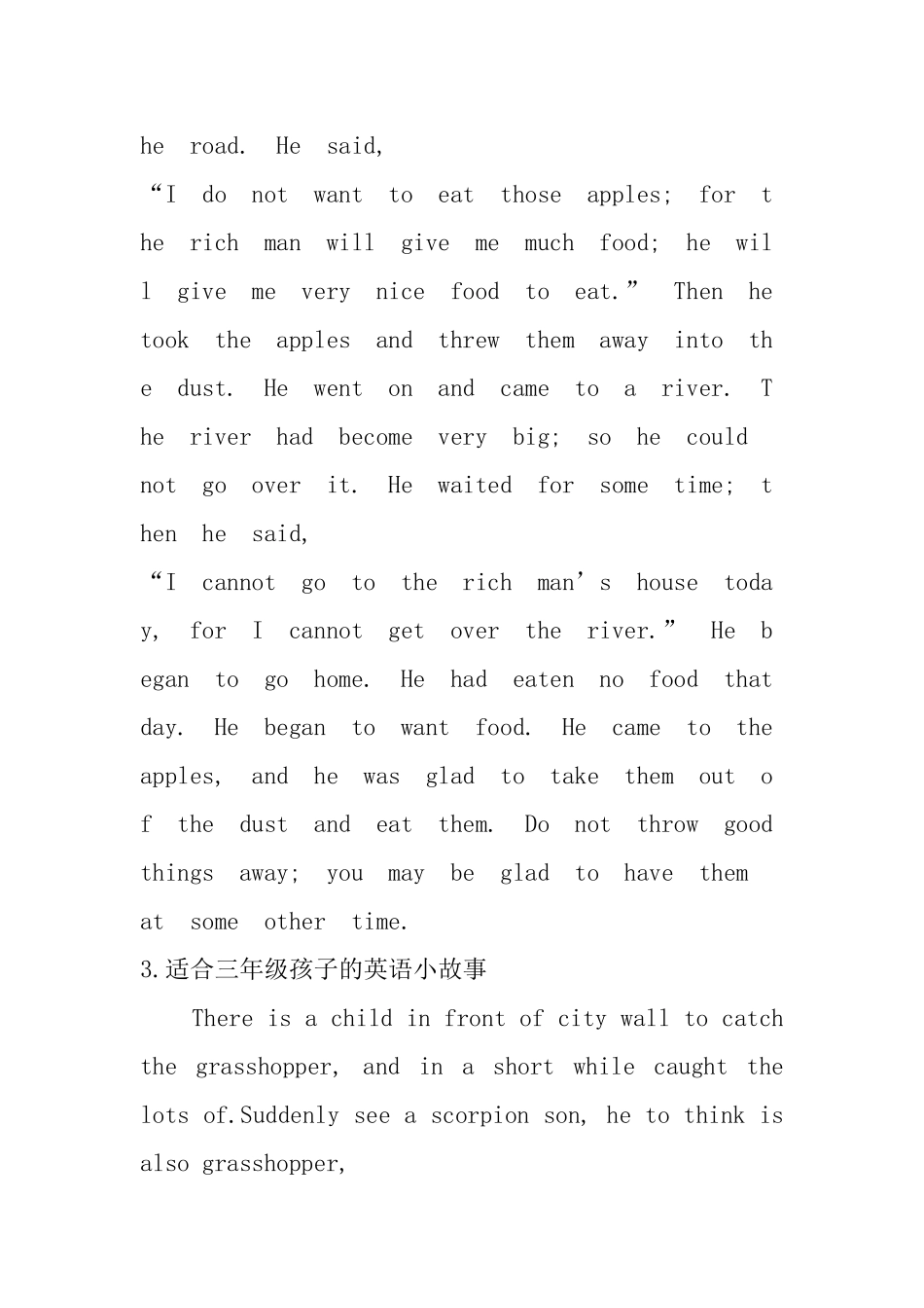 适合三年级孩子的英语小故事_第2页