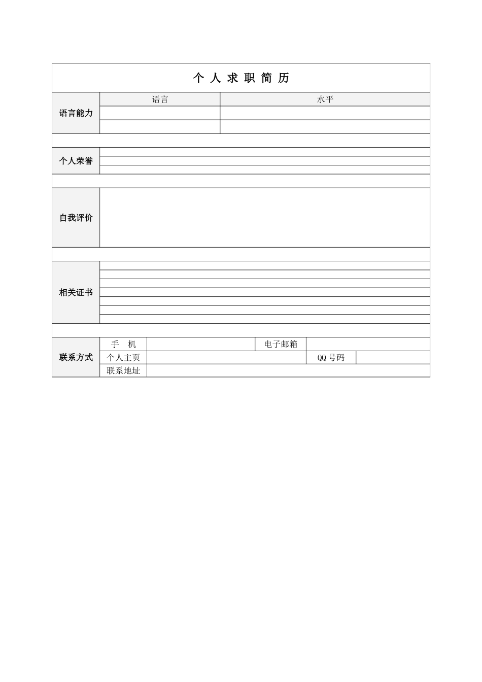 通用简历模板——_第3页