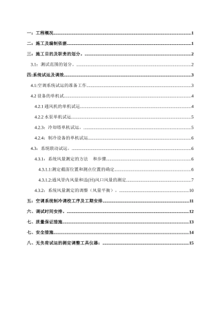 通风空调调试方案