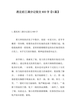 遇见初三满分记叙文800字