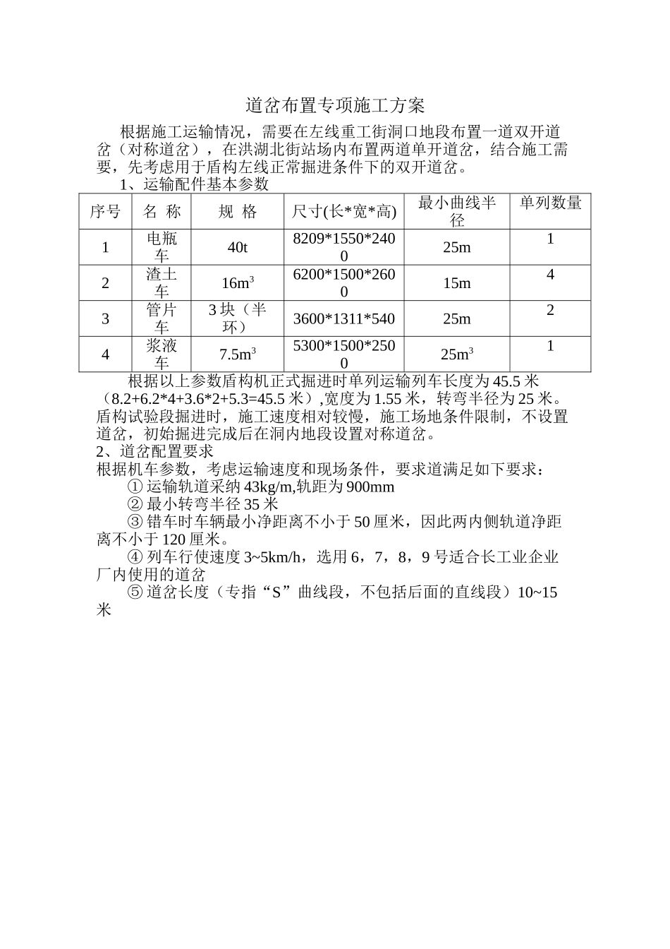 道岔布置专项施工方案_第1页