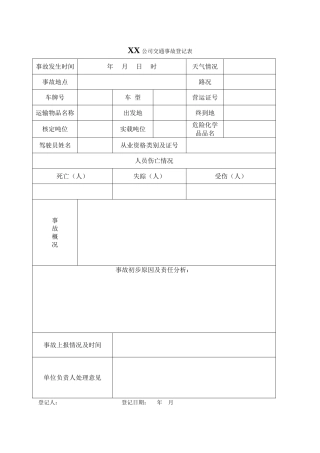 道路运输交通事故登记