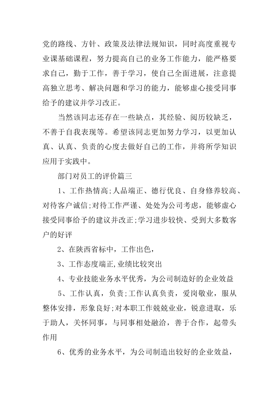 部门对员工的评价_第3页