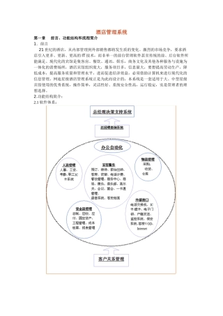酒店管理信息系统设计方案介绍