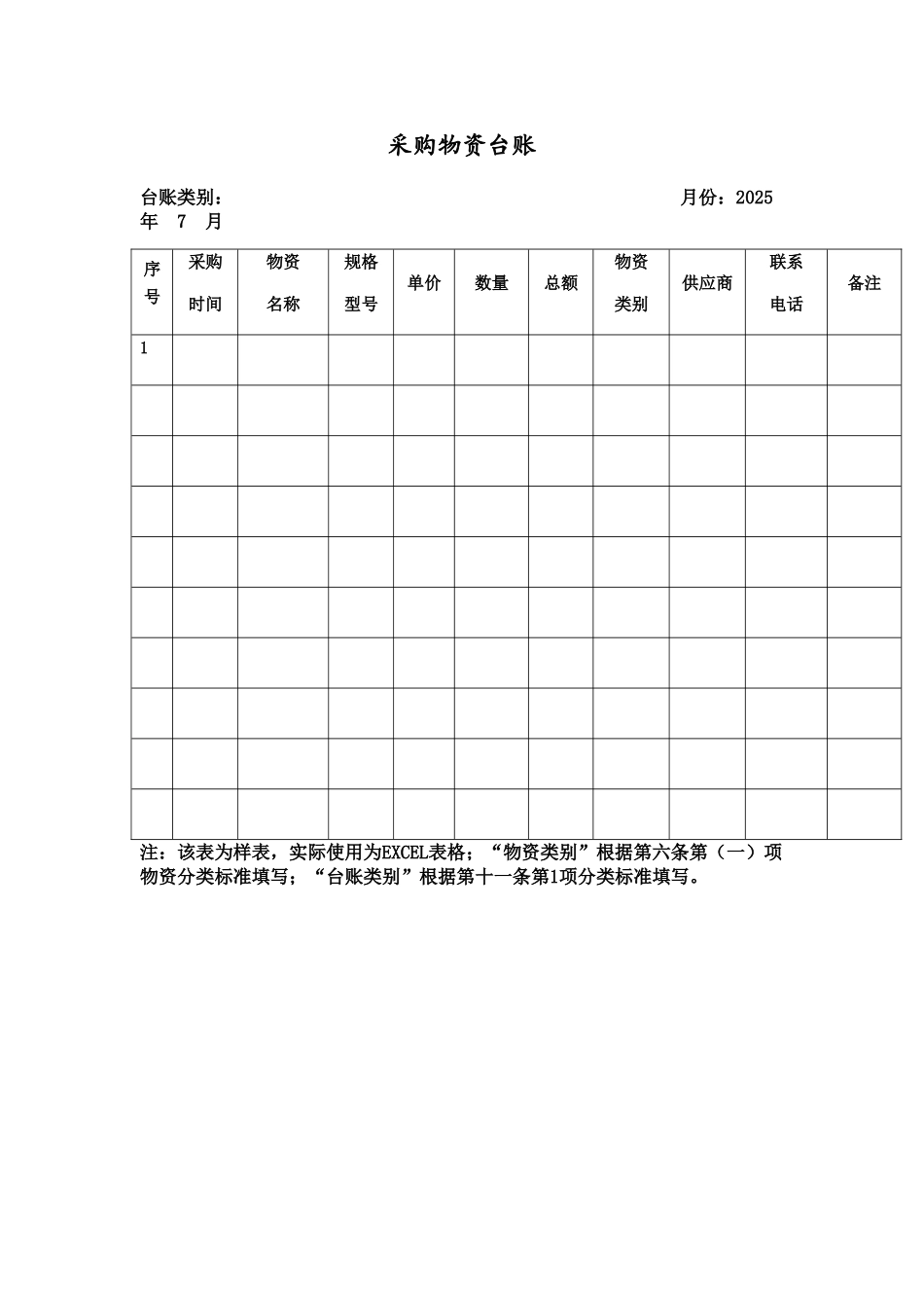 采购物资台账_第1页