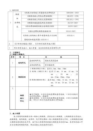 钢筋专项施工方案6#楼