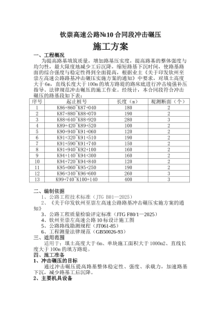 钦崇10标路基冲击碾压施工方案