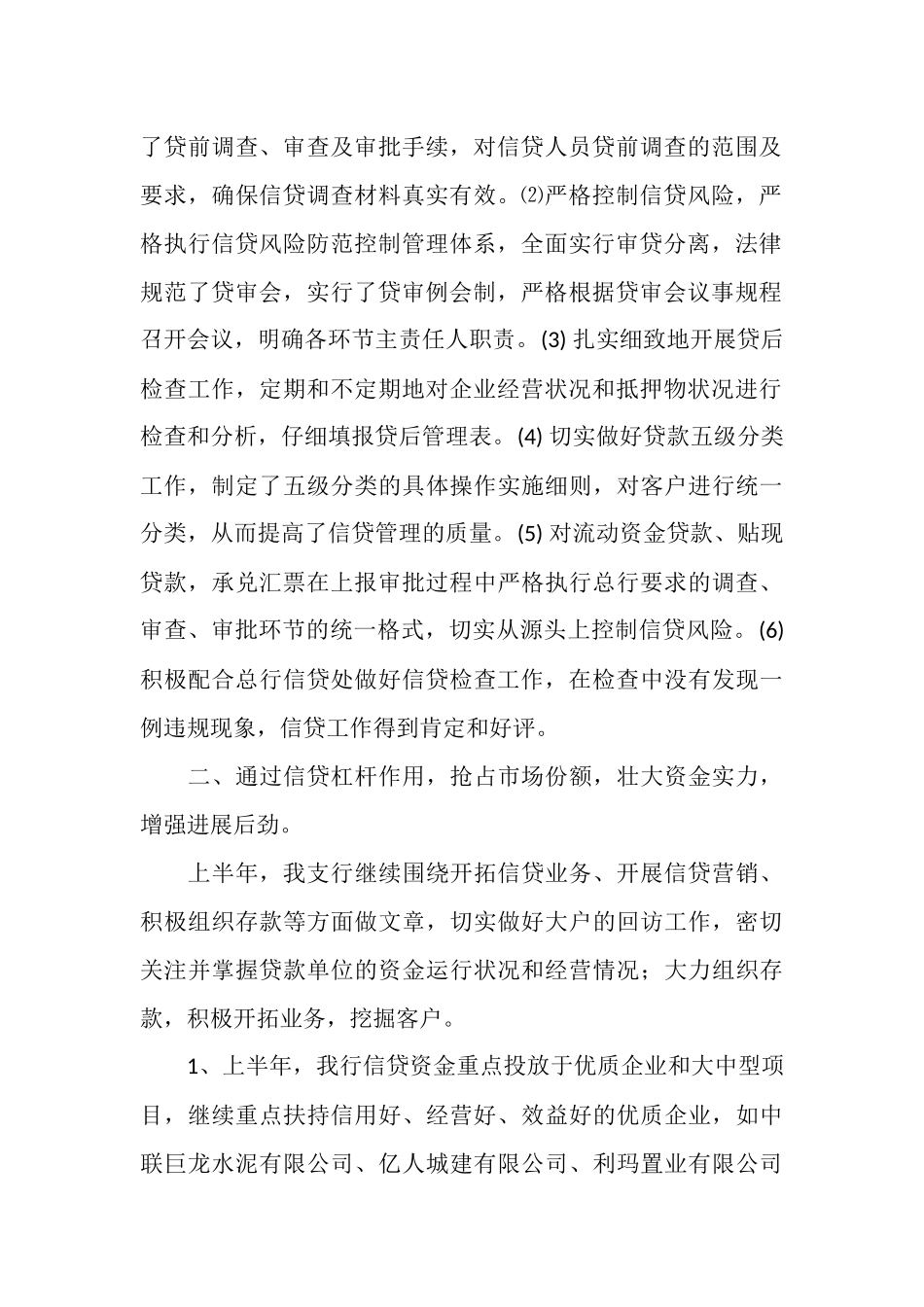 银行信贷工作总结_第2页