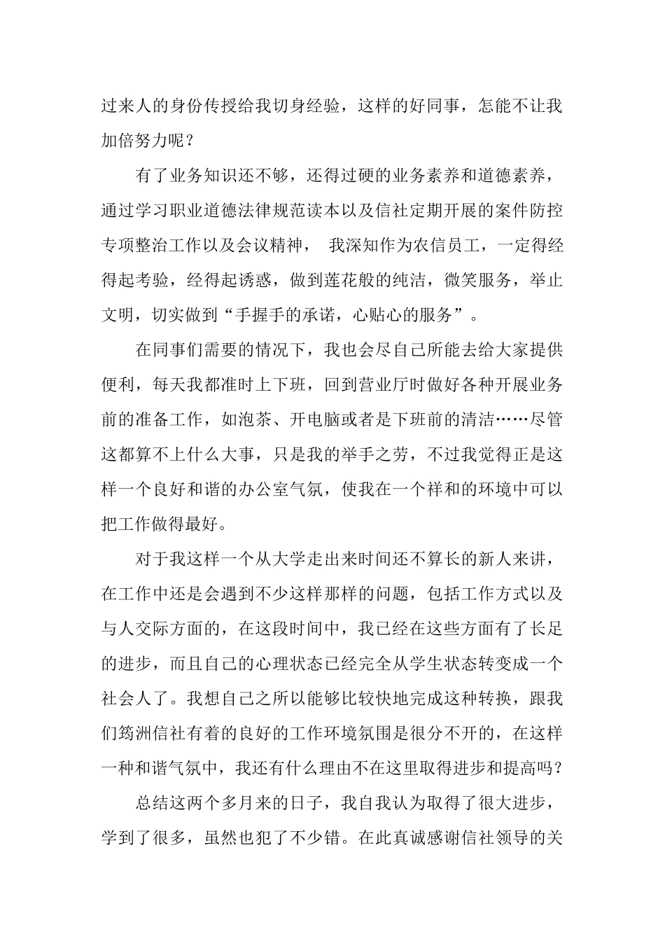 银行试用期工作总结_第2页