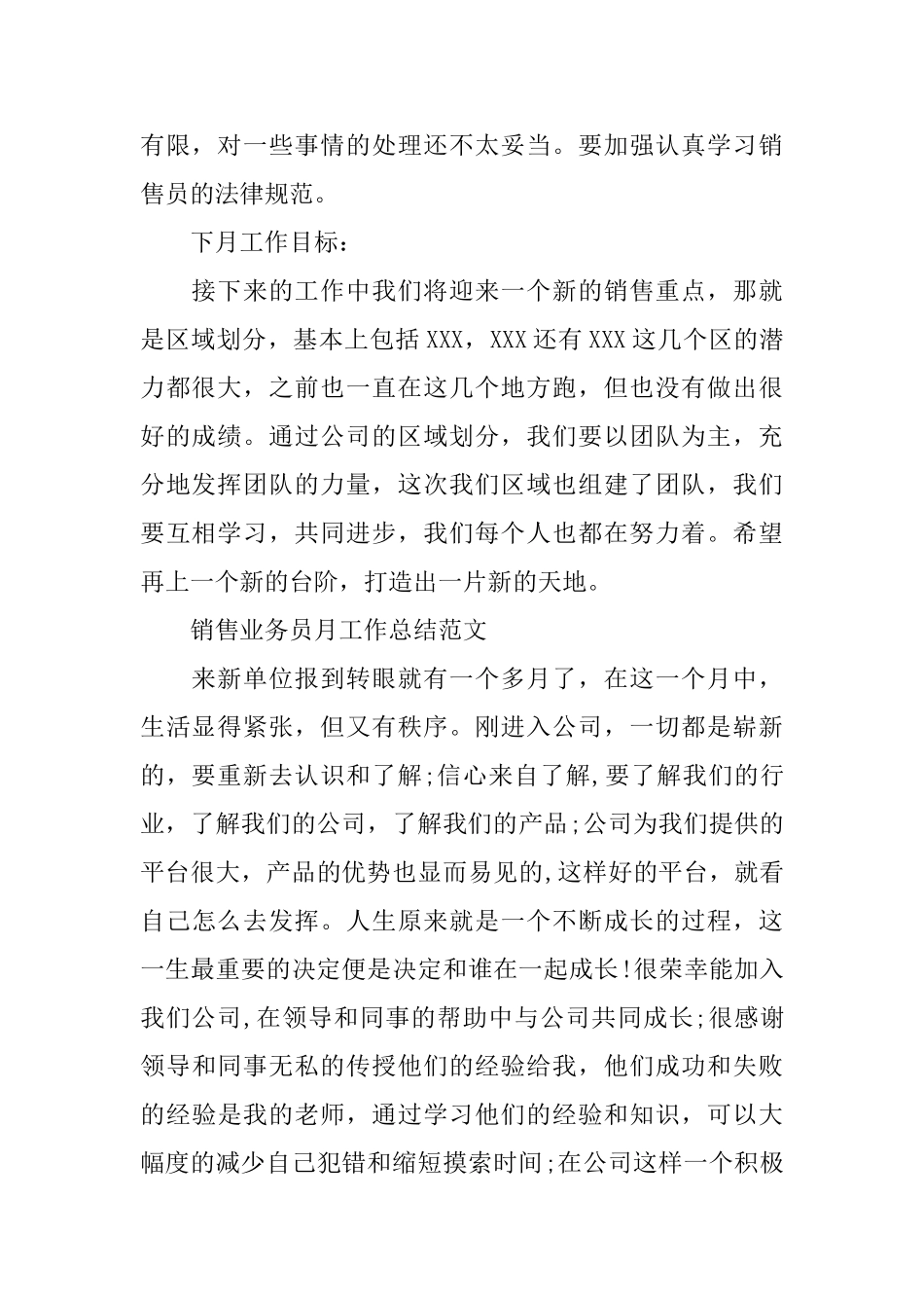 销售业务员月工作总结范文精选_第2页