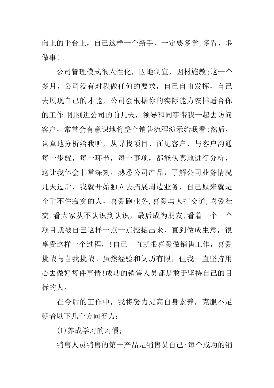 销售业务员月工作总结范文精选_第3页