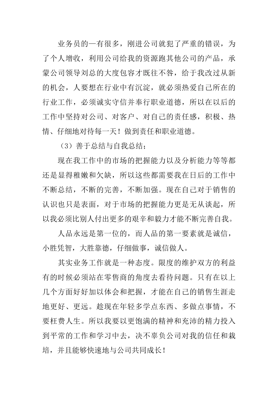 销售个人月工作总结_第3页