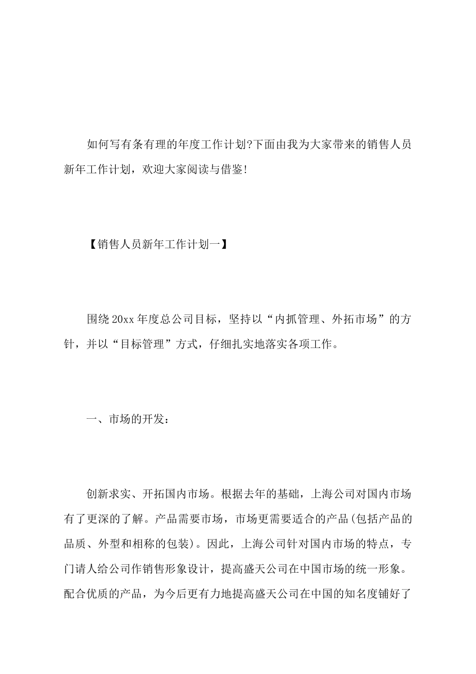 销售人员新年工作计划_第2页