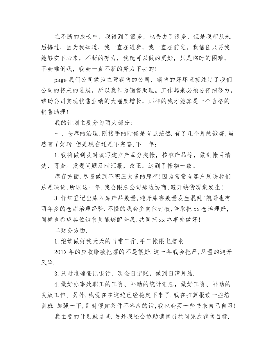 销售助理工作计划范文_第3页