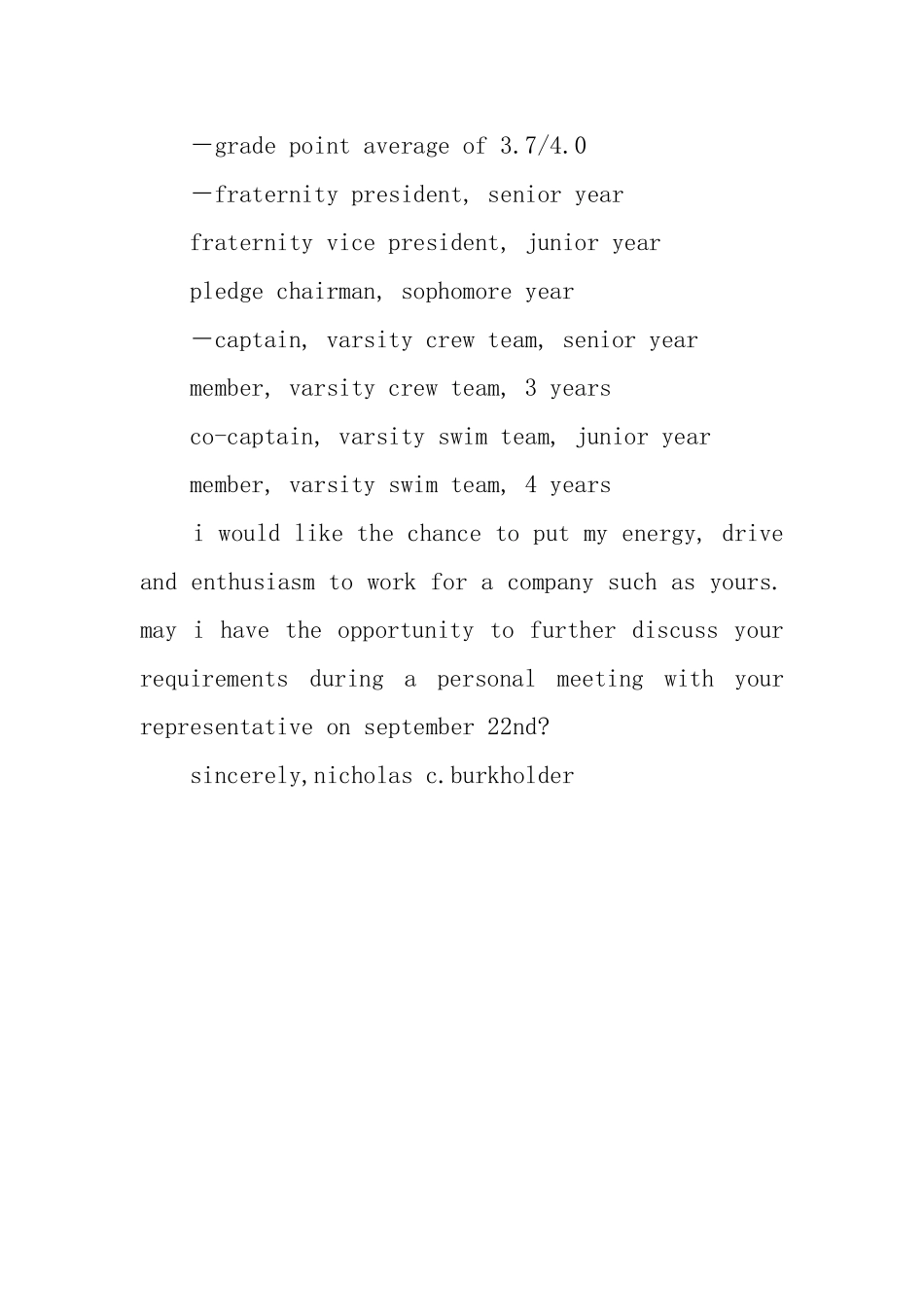 销售经理英文求职信_第2页