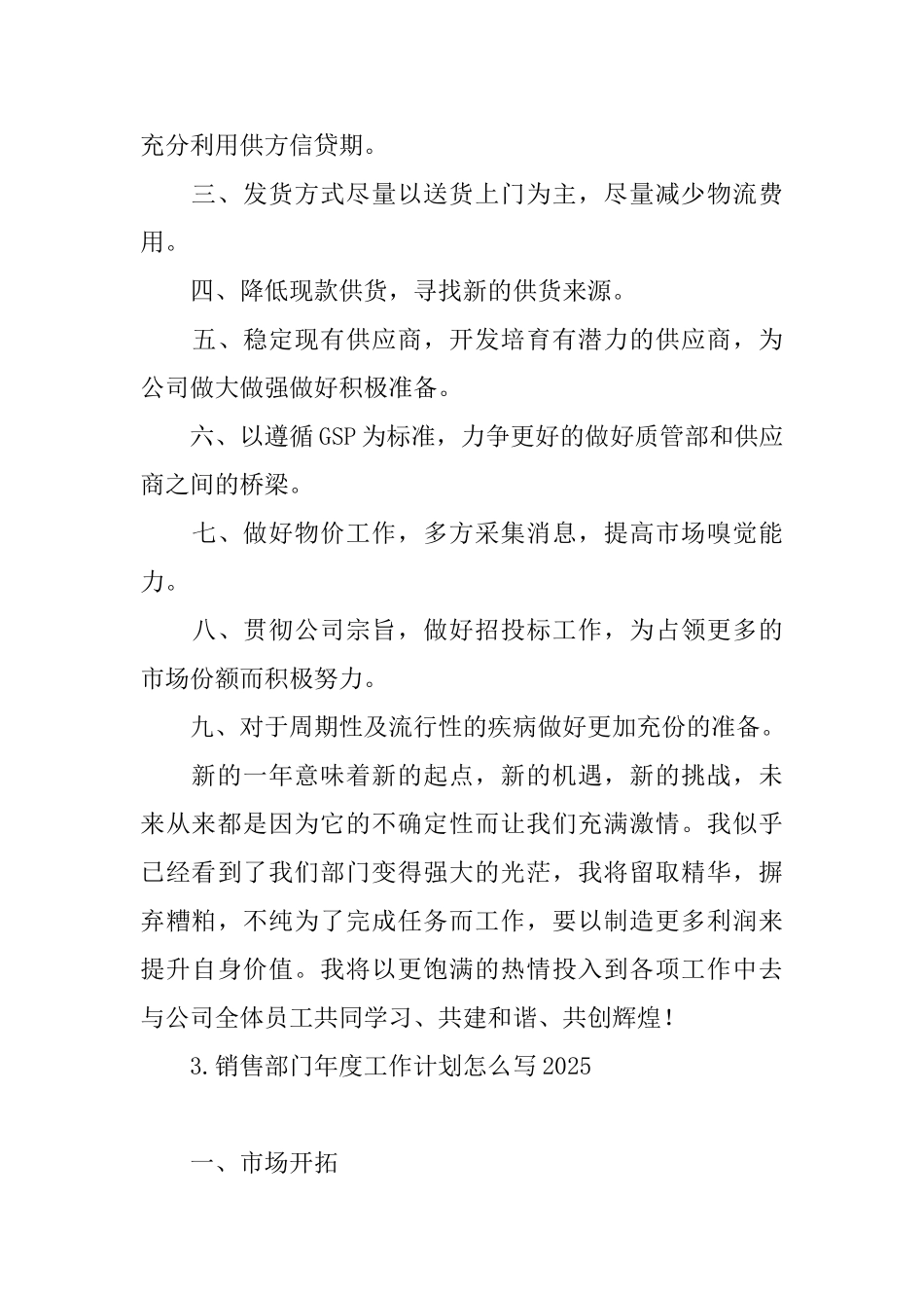 销售部门年度工作计划怎么写2025_第3页